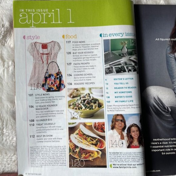 2/$35 FAMILY CIRCLE Magazine Apr 1, 2007 Get Organized Recipes Fitness Health - Picture 3 of 7